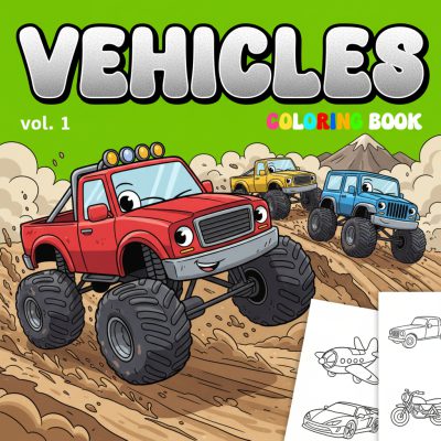 Vehicles Coloring Book vol. 1