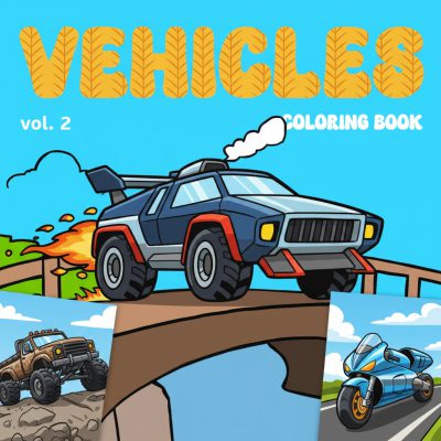 Vehicles Coloring Book vol. 2